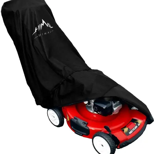 Himal Outdoors Lawn Mower Cover - Heavy Duty 600D Polyester Oxford Waterproof, UV Protection Universal Fit with Drawstring & Cover Storage Bag，Black