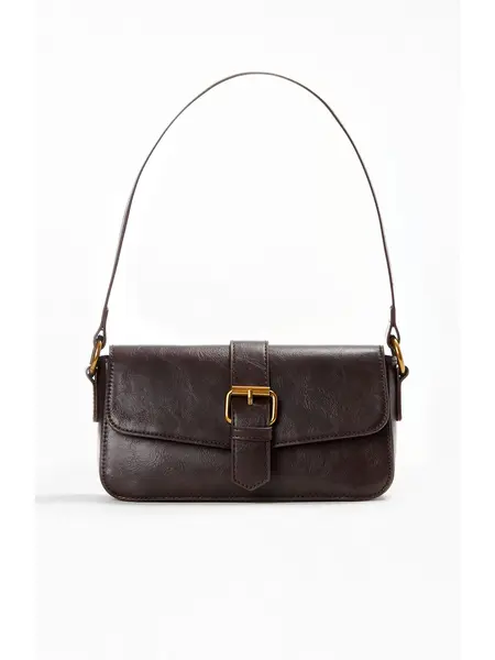 John Galt Women's Brown Buckle Shoulder Bag