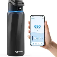 WATERH Boost Smart Digital Tumbler - Durable Insulated Stainless Steel Flask, 16ft App Sync, 90-135° Sip Tracking, Water Intake Tracker, Hydration Reminder, Wide Mouth Portable Vacuum Cup, Travel/Gym Use, Back-to-School Gift with Free Sticker,sohochic