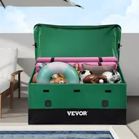 【Summerfinds】VEVOR Outdoor Storage Box100/150/230 Gallon Waterproof PE Tarpaulin Deck Box w/Galvanized FrameAll-Weather Protection & Portablefor CampingGardenPoolsideand YardBlack & Green Organiser,dorm room inspo,college dorm essentials,dorm haul,toolupg