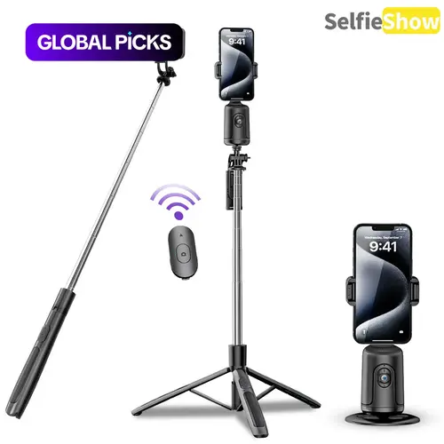 Smart AI Face-Tracking Phone Tripod, 360° Pan and Tilt with Stabilization for Home and Outdoor Use, Cellphone Selfie Accessory #GLOBAL PICKS