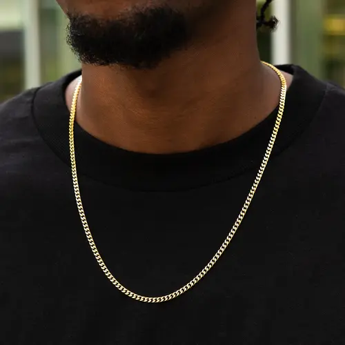 GLD Micro Cuban Chain | 18k Yellow Gold Plated, 3mm in Width, 16-28" Lengths - Perfect Gift #TikTokShopBackToSchool