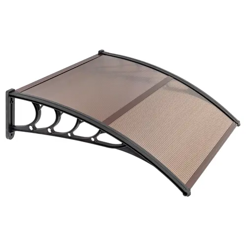 40"x 38" Polycarbonate Window Door Awning with Black Bracket Overhead Cover Front Door Outdoor Patio Canopy Sun Shetter,UV,Rain Snow Protection Hollow Sheet