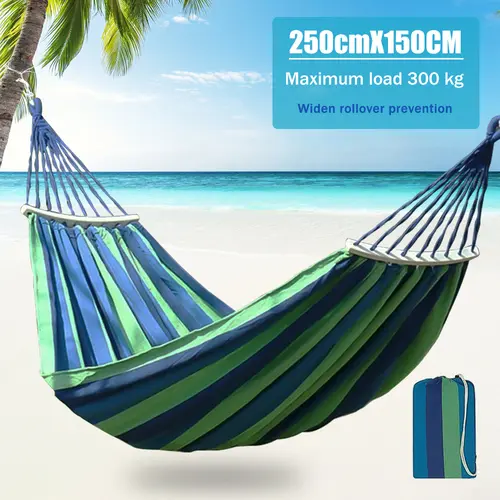 Cotton Polyester Camping Hammock - 450lb Capacity, 320G Thickened Durable Canvas, Outdoor Portable Folding Suspension Swing, 2-Person Indoor Patio Backyard Use with Travel Bag, Outdoor Portable Hammock, Cotton Polyester Hammock,father'sdaygifts,campingess