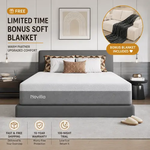 Gel Memory Foam Mattress for Cool Night &  Fiberglass-Free，Full/Queen/KIng Size ,6/8/10/12/14 Inch Medium Firm  in Box for Cool Sleep and Pressure Relief&Perfect Balance of Softness.Back To School