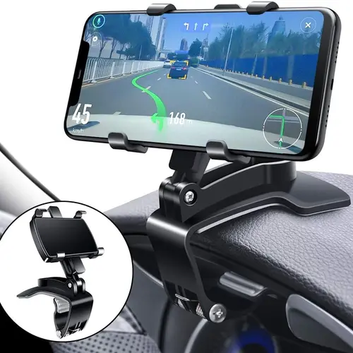 Car Dashboard Phone Holder, Rotating Dashboard Clip Cell Phone Holder, 360-Degree Rotation Mobile Clip Stand for 4 to 7 inches Smartphones