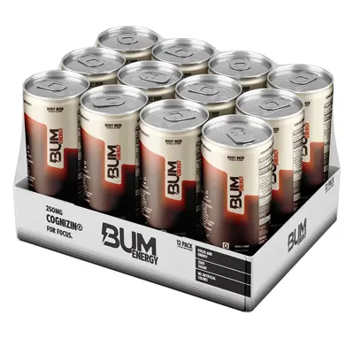 BUM Energy Drink (12ct) - Sport Beverage, Natural Energy Booster, 112mg Natural Caffeine, Cognizin Citicholine for Enhanced Performance & Focus
