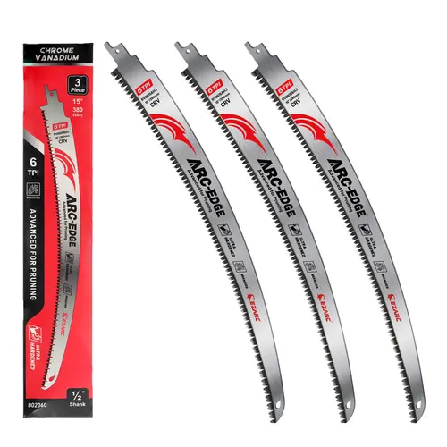 EZARC 15" Heavy Duty Forged Blade Sawzall Blades - 6TPI Japanese Style Arc Edge Triple Ground Wood Cutter, 15" Curve Power, 12" Wood Capacity, 4.1mm Pitch, Anti-Stuck Design, 2x Longer Teeth for Tree Trimming, Father's Day Gift,toolupgrade