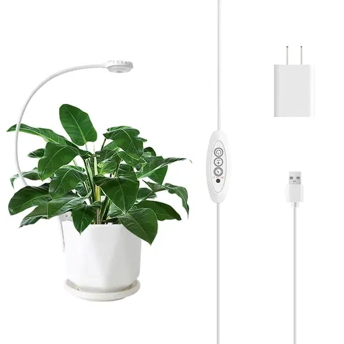 Sansi LED Grow Light for Indoor Use - 5W/7W USB Powered Full Spec. Plant Light with 360° Adjustable Gooseneck Arm, 5 Dimming Brightness, 3/6/12H Auto Timer, Pot Clip - Ideal for Springtok Modern, Led Lights