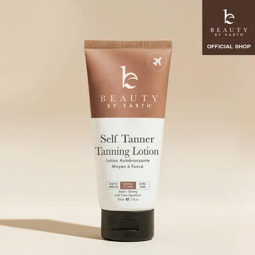 Beauty by Earth Travel-Size 85ml Self Tanner Body Lotion -  Hydrating Safe Sunless Tanning TSA Travel Friendly Made in USA Flawless Glowing Natural Gradual Tan