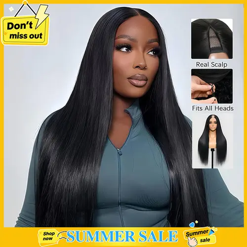 [Hot] CheetahBeauty Upgrade With Drawstring Straight V Part Wigs Human Hair Glueless Body Wave V Part Human Hair Clip in Wigs Beginner Friendly No-Sew In No Glue Ready to Go Wig #SohoChic #tiktokshopstockup