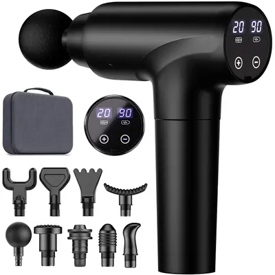 Cotsoco Muscle Massage Gun, Deep Tissue Back Massager with LED Display, 20 Speeds Portable Electric Massage Device Comfort, Gift for Women & Men