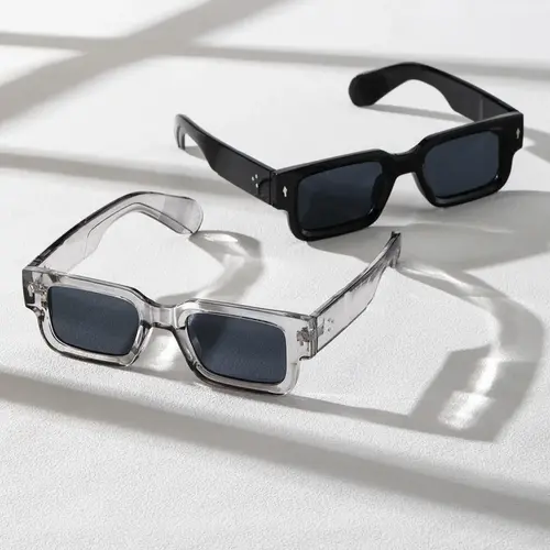 Square Frame Trendy Casual Classic, Lightweight Durable UV Sun-Protective Sporty Shades for Women and Men, Travel Essentials and Back-to-School Gifts, High Quality Square Framed Sunglasses for Fall Outdoor, Great His & Hers Gifts, Stylish Sunglasses