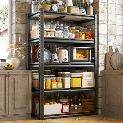 Raybee Furniture Garage Shelving Storage Shelves 5 Tier Metal Storage Shelving Unit Adjustable Garage Shelf Storage for Craft Warehouse Pantry Basement Kitchen Cabinet Organizers Organiser Racks #TikTokShopStockUp #SummerVibes