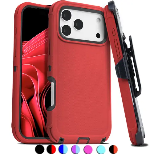 Heavy Duty Shockproof Holster with Belt Clip for iPhone 18 Pro Max, 17, 17e, Air, 16e, 16, 15 Plus, 14, 13, 12 Mini, 11 Pro Max
