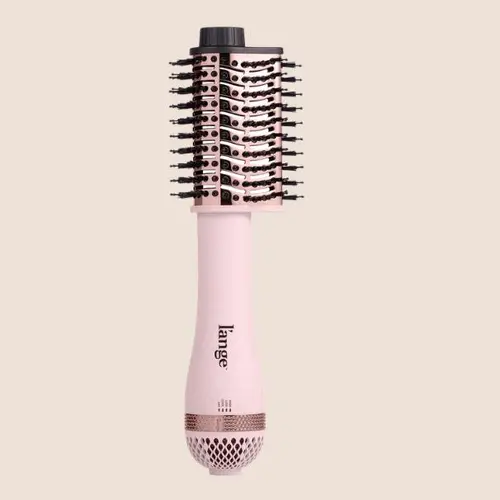 L'ANGE HAIR Le Volume Elevé 2-in-1 Blow Dryer Brush - 65mm Titanium Teardrop Barrel, Ionic Hot Air Brush for Smooth Blowouts