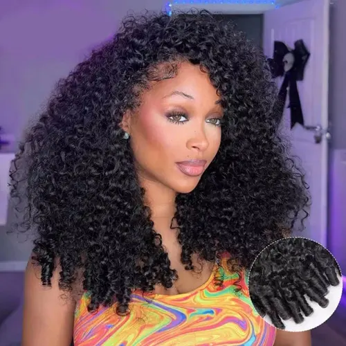 Bling Hair 13x6 Full Frontal Burmese Curly Wig for Females, 180 Density Raw Human Hair, Preplucked Back to School Fashion Accessory for Black Women sohochic