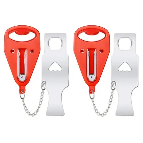 2-Pack Portable Security Lock Set - Sturdy Lock, Industrial-Grade Metal Alloy Hardware, Fits Most Doors, Hotel Room Use, Antitheft, Compact Design, No Permanent Door Marks, Durability and Reliability, Hassle-Free Installation & Operation