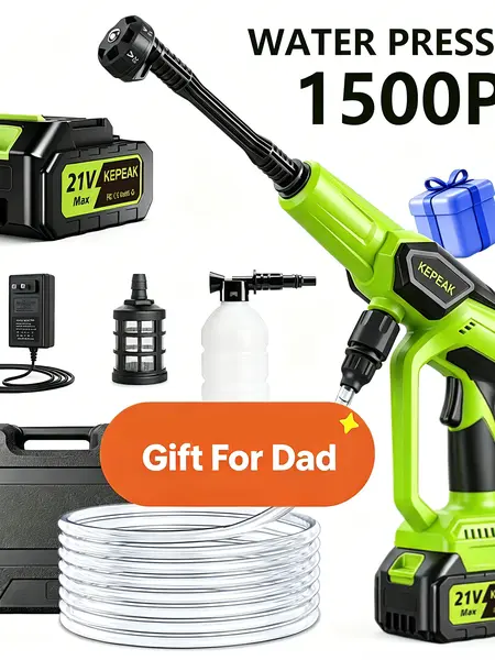 【ToolUpgrade】KEPEAK 1500PSI /550PSI Cordless Pressure Washer, 2 Rechargeable Battery-Powered Wireless Portable Cleaner with Nozzle, Car Wash Equipment for Car Detailing, Detailing Products & Tools and Gadgets