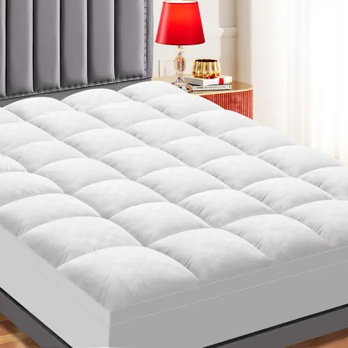 [backtoschool] WeCharmer Extra Thick Mattress 1000&500 GSM Topper, Down Alternative Overfill Plush Mattress Pad, Cooling Pillow Top with 8-21Inch Deep Pocket,summerwins