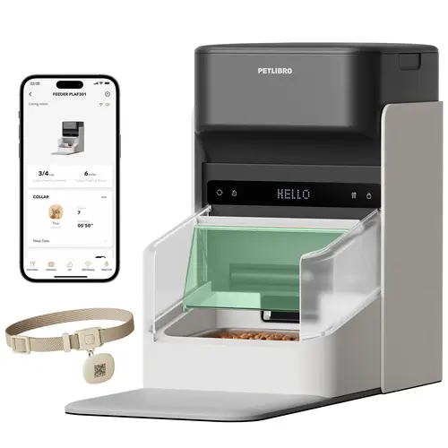 PETLIBRO RFID Automatic Cat Feeder,5G Wi-Fi pet feeder with 3L capacity, app control, and collar tag sensor for 1-10 programmable meals