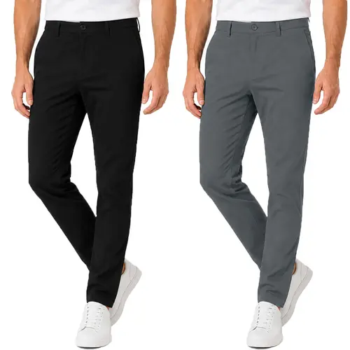 Men's 2-Pack Super Stretch Slim Fit Everyday Chino Pants