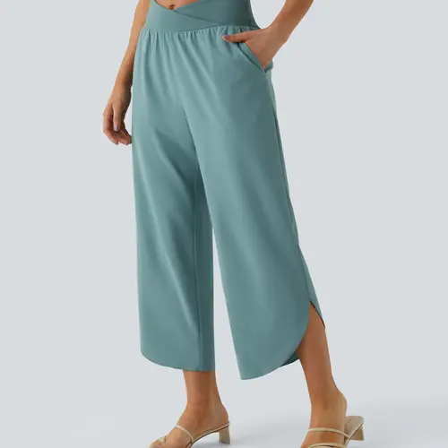 Halara Breezeful High Waisted Crossover Plicated Side Pocket Split Quick Dry Resort Pants #BackToSchool