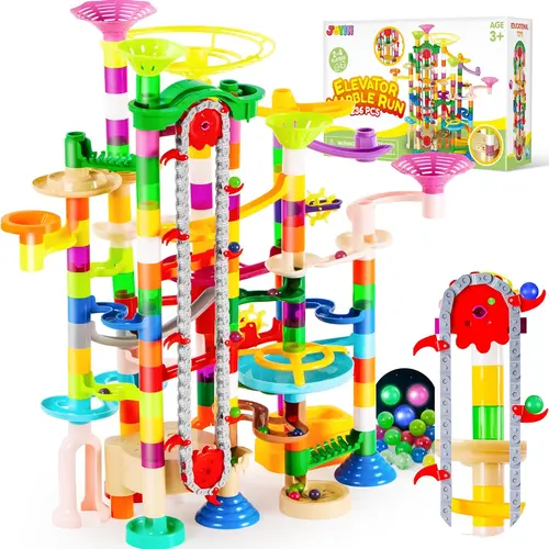 236/150Pcs Glowing Marble Run with Motorized Elevator, Construction Building Blocks Toys, STEM Gifts for Boys and Girls Kids Outdoor Play Toy Boys