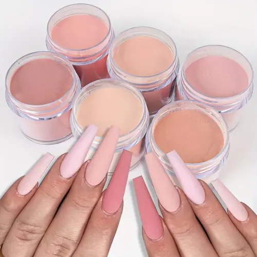 Acrylic Powder Nail Decoration, 6 Counts/set DIY Nail Extension Powder, Glitter Acrylic Powder, Nail Art & Polish for Women & Girls, Nail Art Products, Acrylic Overlays, Fake Nails, Nail Art Supplies