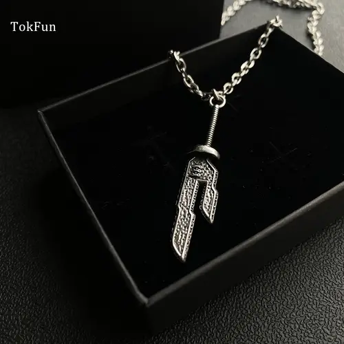 Toji Fushiguro Inverted Spear Of Heaven Stainless Steel Pendant Necklace, Jujutsu Kaisen Anime Cosplay Jewelry (25mm Chain Length),sohochic