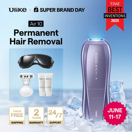 【Super Brand Day】Ulike Air 10 IPL Hair Removal Device - IPL Depilator with Ice-Cooling Contact, Dual Lights, Skin Sensor, SHR Mode, Antibacterial Feature, Exfoliating Support & Moisturizing Benefits for Beauty & Personal Care,sohochic