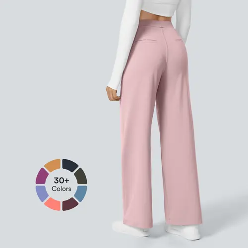 Halara Flex High Waisted Plicated Side Pocket Straight Leg Work Pants #BackToSchool