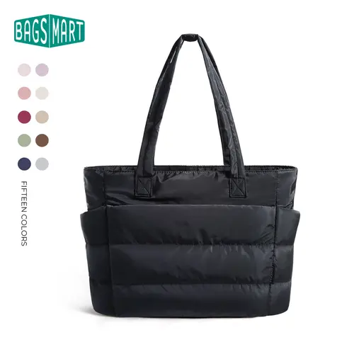 【Limited-Time Sale】BAGSMART Puffy Bubble 3 Sizes Tote Bag for Women Commute Laptop Gym Bag Tote Bag, Lightweight Versatile Tote with Multiple Compartments for Travel & Work Organize Zipper Closure Durable Quilted Travel Bag tiktokshopbacktoschool tiktoksh