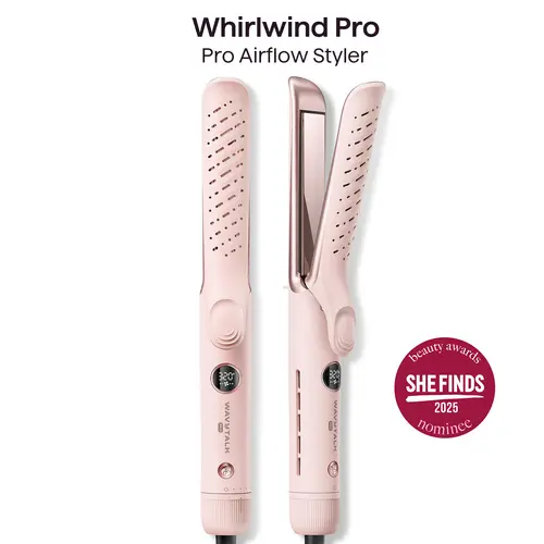 Wavytalk Whirlwind Curl 360° Airflow Styler - 2-in-1 Automatic Curler & Flat Iron, 3 Air Modes, LED Display, Cooling Air Vents for Bouncy Curls & Silky Straight Hair, Self Care Gadget