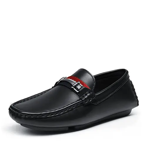 BRUNO MARC Boys' Soft Leather Flat Loafers - Soft-Soled, Foam-Cushioned, Covered Upper, Breathable Footwear for Daily Casual Wear