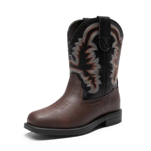 DREAM PAIRS Kids Boy's Girl's Cowboy Cowgirl Boots Little Kids Western Square Toe Riding Mid Calf Boots Fashion Western Boots For Kids,sohochic