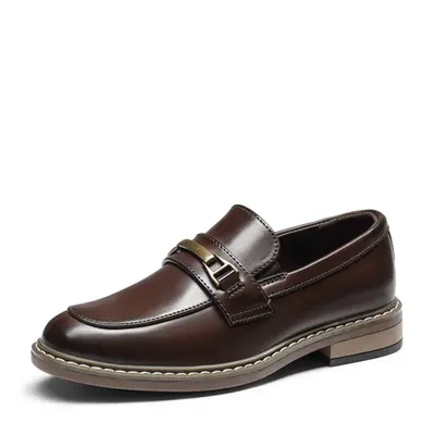 BRUNO MARC Boys' Classic Vegan Synthetic Leather Slip-On Loafers - Flat, Polyurethane-Sole School Shoes for Casual Wear, Schoolshoes