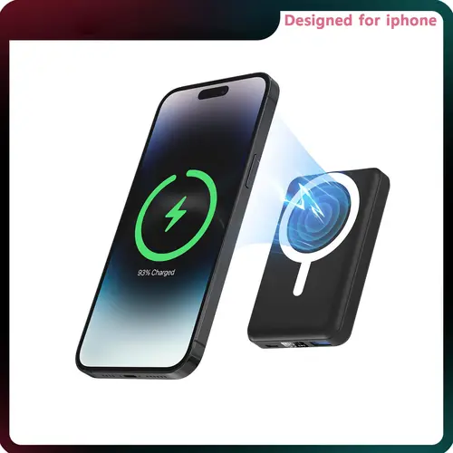 Podoru 10000mAh Soft Silicone MagSafe Magnetic Portable Charger Multi-Pack with USB-C Cable - Mobile Accessories, EDC Gear, Magnetic Phone Charger for iPhone 17/16/15/14/13/12 Series Black Devices, Wireless Charging, Manufacturer Warranty