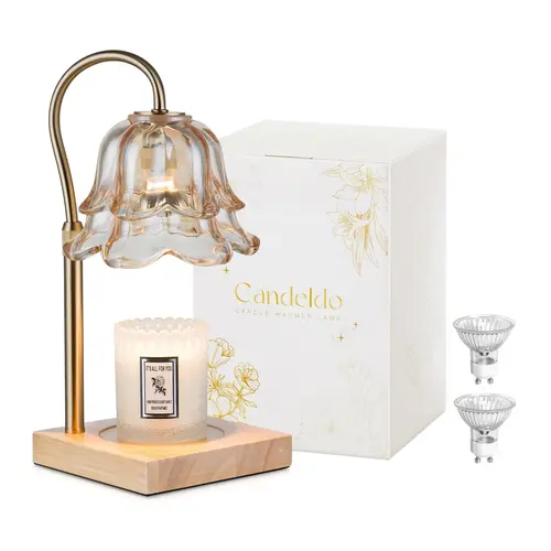 Candle Warmer Lamp, Lily of the Valley Flower Lamp, Height Adjustable with Timer, 2 Bulbs Included, Flameless Fragrance Lamp for Home Bedroom Decor, Ideal Gift for Mom Birthday,sohochic