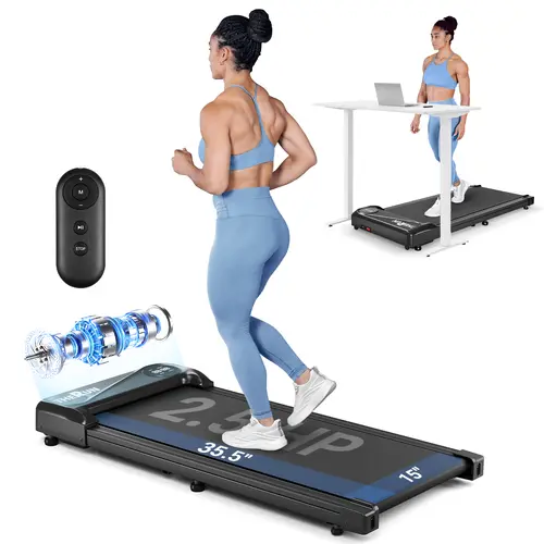 [Effy& Wiz Only] Walking Pad Treadmill with Wheels, 2.5HP and 265 lbs Weight Capacity Remote Control, LED Display, Portable Under Desk Treadmill for Home/Office Small Spaces