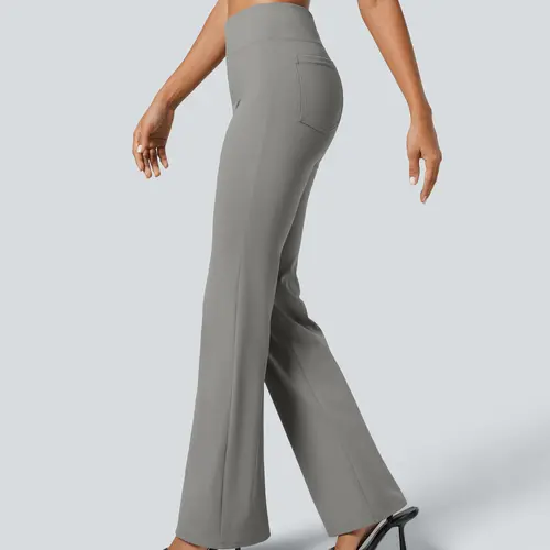 【Creator’s Pick】Halara Flex High Waisted Back Side Pocket Slight Flare Work Pants #BackToSchool