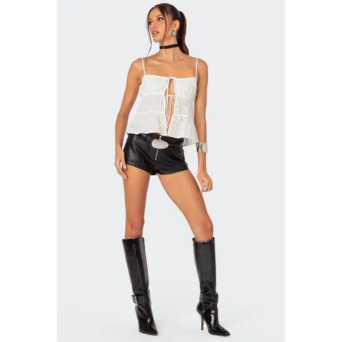 Zippy Faux Leather Micro Shorts