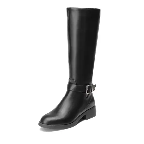 Dream Pairs Women's Knee-High Riding Boots - Western-Inspired Equestrian Lines, Side-Zip,  Cowgirl Style, Block Heel, Elastic Band, Alternative Design, Business-Ready, Chunky Low Heel, Breathable Liner, Shoe, Walking Shoes, Cowgirl Boot,sohochic