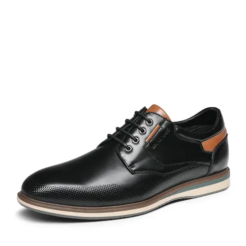 BRUNO MARC Men's Plain Toe Synthetic Lace-Up Oxford Footwear, Wide-Fit Soft Foam-Padded Memory Cushion, Breathable Flexible Rubber Sole Men's Shoes for Office Events, Daily Wear,sohochic