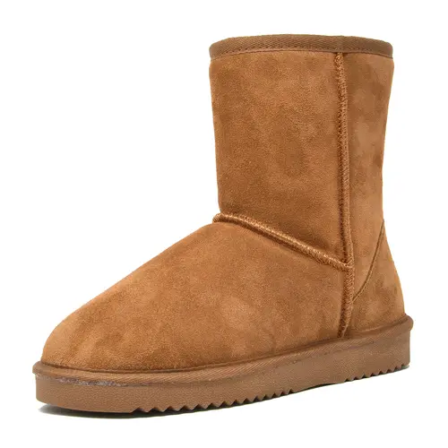 DREAM PAIRS [FuzzyClassic]  Mid Boot Women's Shorty-New Mid Calf Winter Snow Boots Slip On Fur Lining Memory Foam Comfort Short Ankle Boots,shoes for back to school,back to school shoes,sohochic