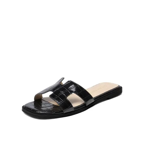 Dream Pairs Women's Classic Cutout Slide Sandals - Slip-On Open Toe Faux Sheepskin Footwear with Light Flexible Sole, Fashionable Footwear for Casual Summer Resort Activities, Slides for Women, Chic Sandals & Flip Flops,sohochic