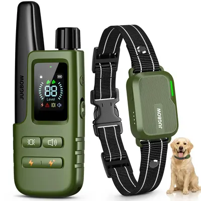 JUGBOW Dog Training Collar - 4500FT Remote, IPX8 Waterproof for Outdoor Training, 4 Modes Including Shock, 2 Channels, Nylon, Rechargeable Behavior Aid DT61