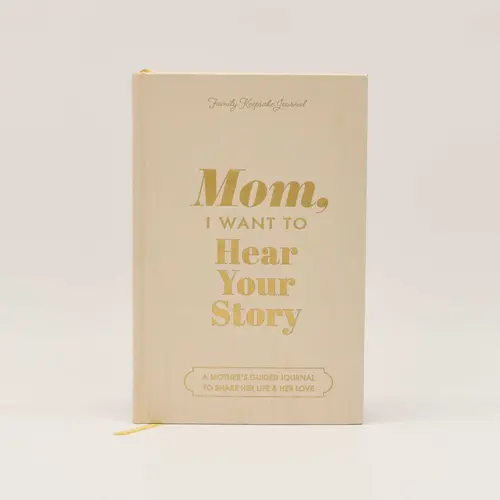 "Mom, I Want to Hear Your Story" Heirloom Collection Leather Hardcover Notebook - Special Edition Stationery Gift, Prompted Journal for Mother's Day, Mom's Birthday, Gifts