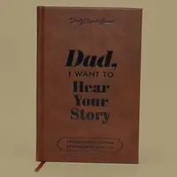 "Dad, I Want to Hear Your Story" Leather Wrap Special Edition Hardcover Heirloom Journal Notebook - 154 Pages, Attached Fabric Ribbon, Memory Share Tool for Mens Gifts (Birthday, Anniversary) (Literature Book)