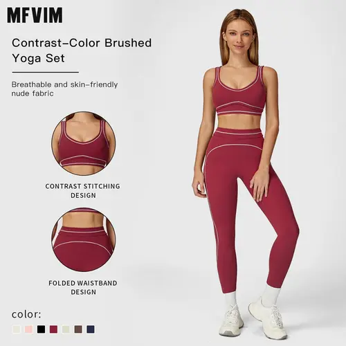 MFVIM Women's Two Piece Sports Set, Comfortable Activewear for Fitness and Gym, Athletic Clothing for Everyday Use Summer Sportswear Yoga Bottoms Sporty Casual Seamless,summerwins,travel essentials,camping essentials,back to school,back to school haul,soh